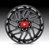 Fuel Hurricane D807 Gloss Black Milled Custom Truck Wheels 4